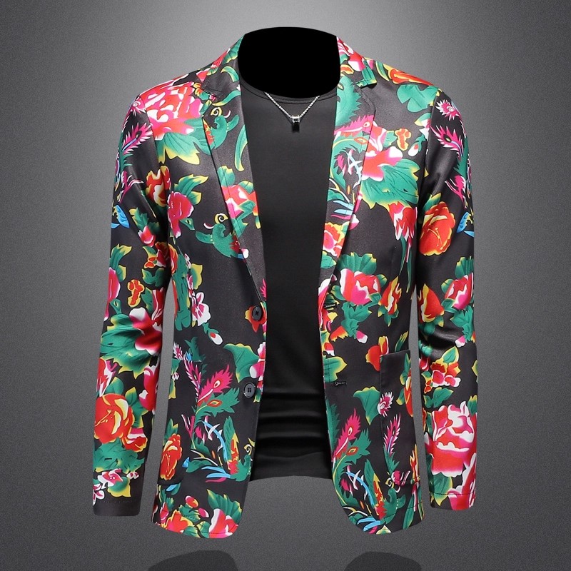 Large Men Formal Wear - Setelan Pria Slim Fit Motif Bunga