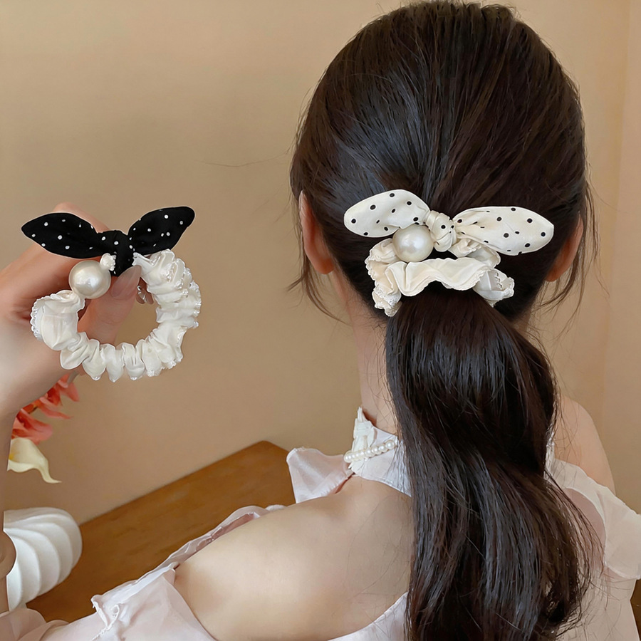 Ikat Rambut Satin Hitam Putih  - Satin Bow Tie ulasan dan harga