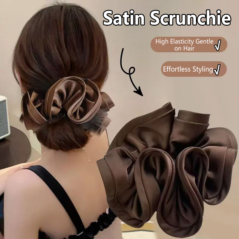 Scrunchie Satin Korea, Ikat Ra - Satin Bow Tie ulasan dan harga