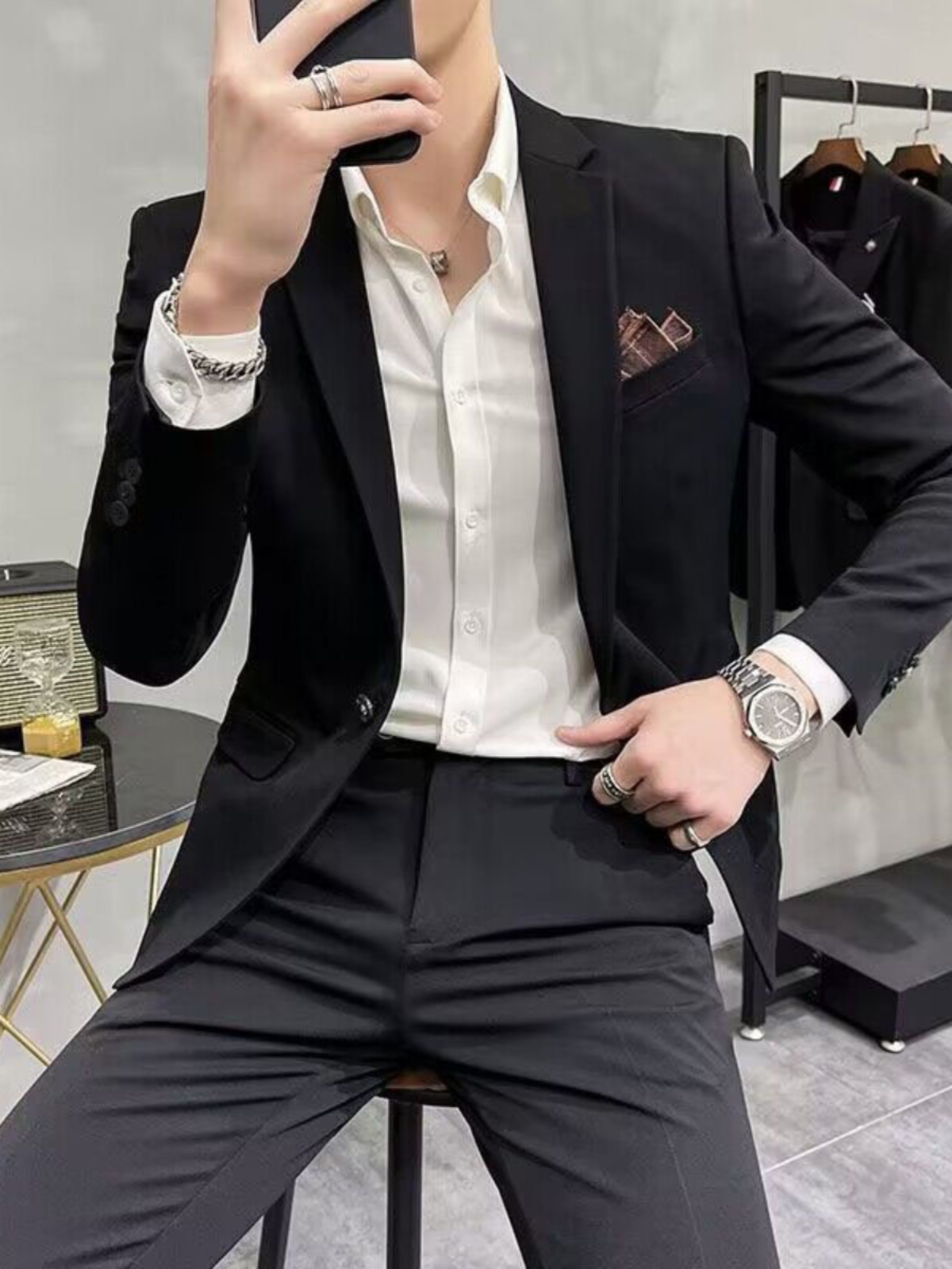 Setelan Jas Tiga Potong Slim F - Men'S Urban Formal Wear ulasan dan harga
