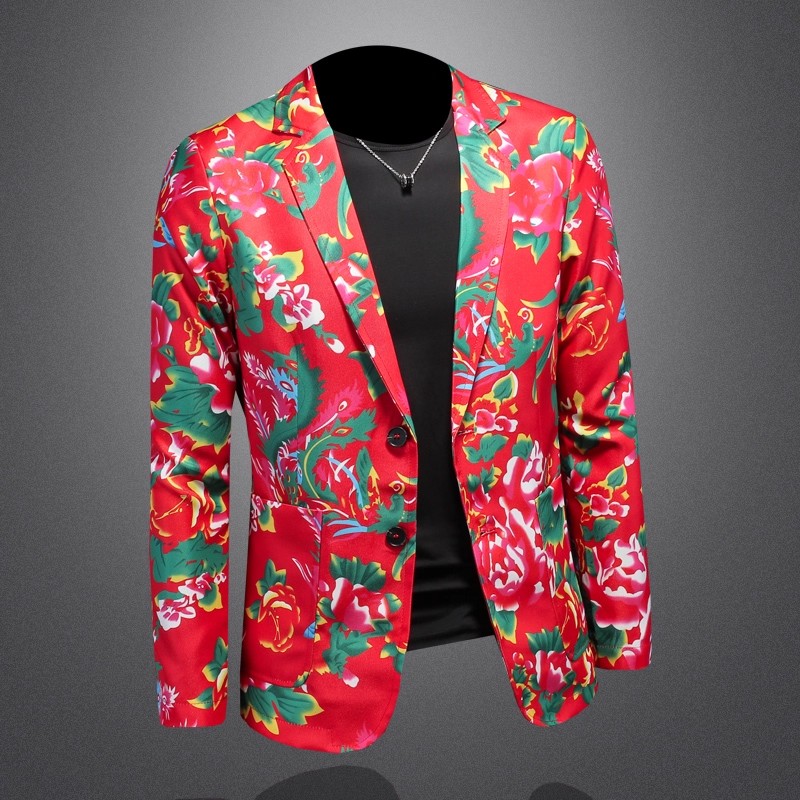 Setelan Pria Slim Fit Motif Bu - Large Men Formal Wear ulasan dan harga