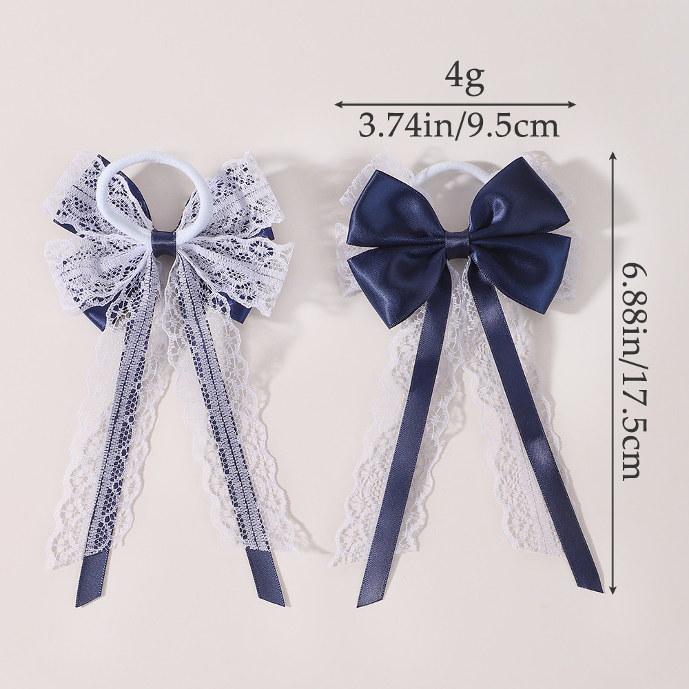 2 Buah Ikat Rambut Pita Ekor P - Satin Bow Tie ulasan dan harga