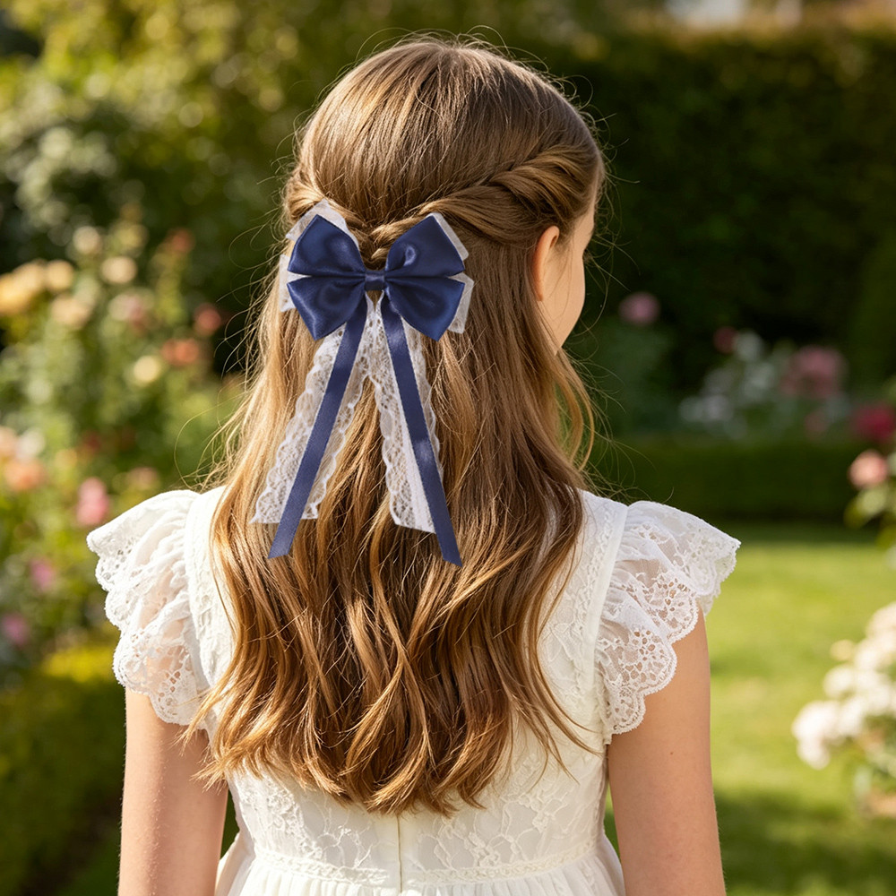 2 Buah Ikat Rambut Pita Ekor P - Satin Bow Tie ulasan dan harga