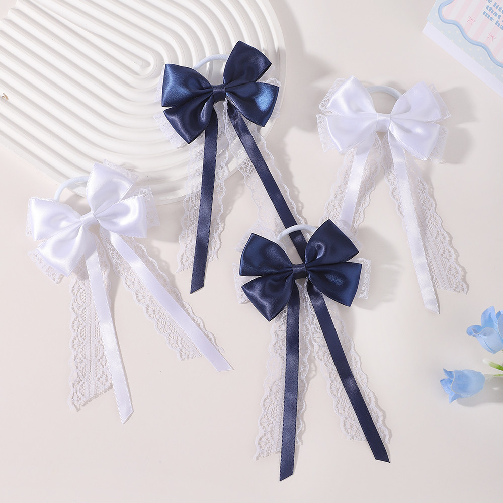2 Buah Ikat Rambut Pita Ekor P - Satin Bow Tie ulasan dan harga