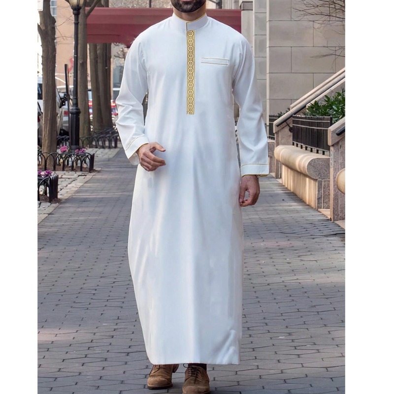 Jubah Pria Arab Bordir Lengan  - Arabic Formal Wear Men ulasan dan harga