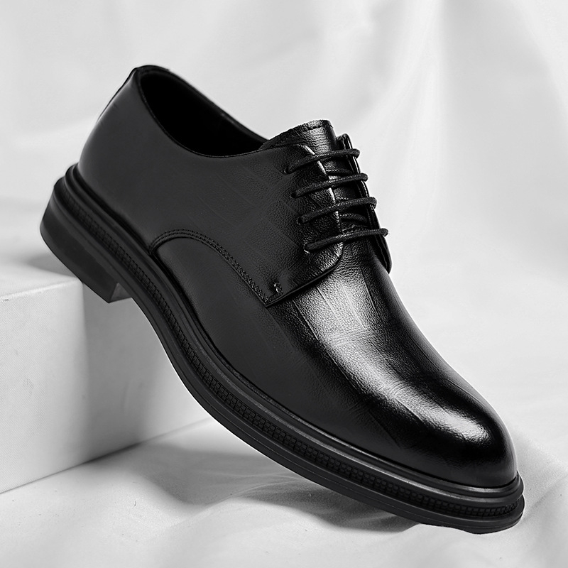 Sepatu Pria Kulit Bertekstur H - Men Formal Wear All Black ulasan dan harga
