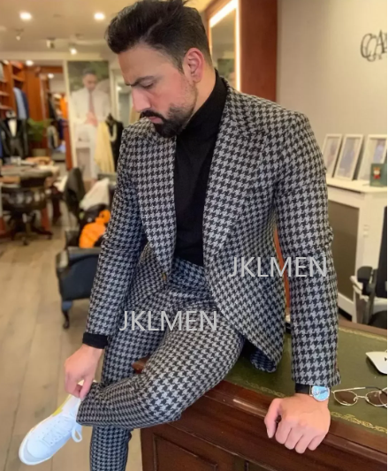 Setelan Pria Houndstooth 2 pot - Men'S Vintage Formal Wear ulasan dan harga
